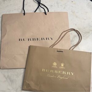 Burberry Beige and Tan Shopping Bags